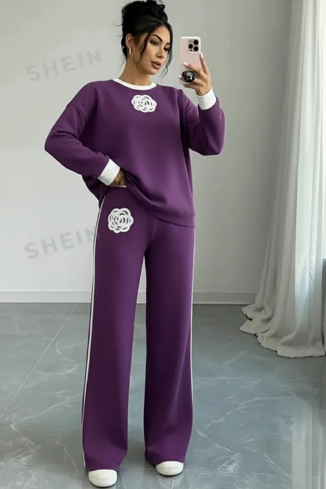 بلوز و شلوار چاپ پفک شلوار بگ تمام کد 135044 - خرید ست بلوز شلوار زنانه عمده