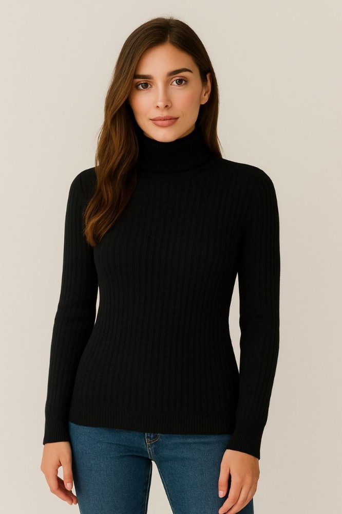 بلوز آستین دار یقه اسکی کد 135060 - خرید بلوز تک زنانه عمده