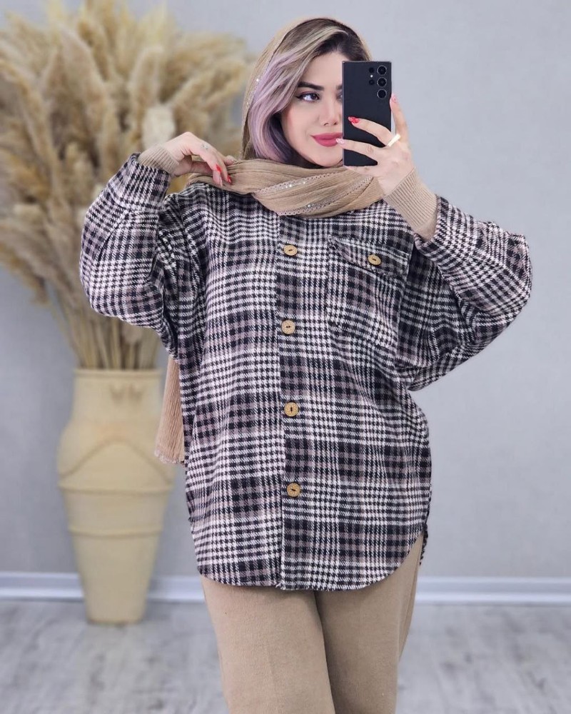 مانتو شومیز ۴ خونه کد 135143 - خرید مانتو زنانه عمده