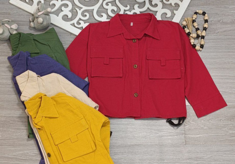 فروش عمده کت کراپ دخترانه جیب پاکتی ۲۶۲۵۰۰ کد 132711