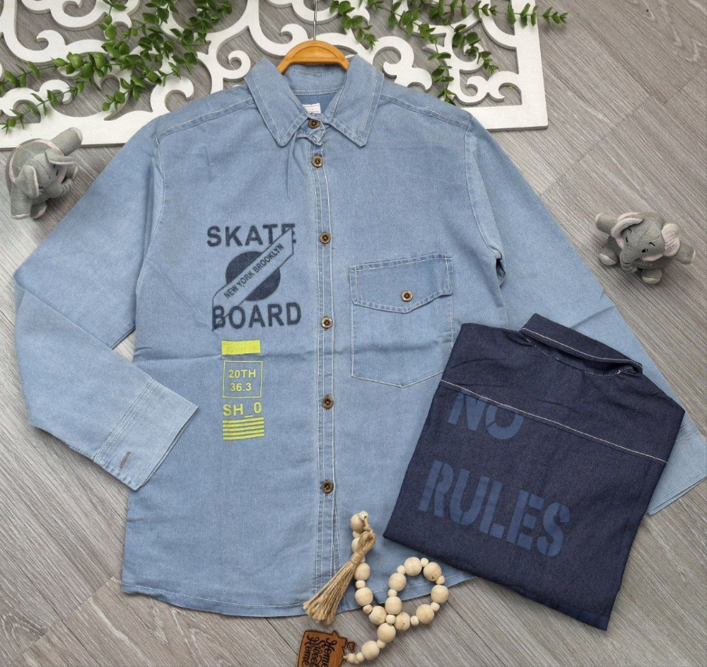 فروش عمده پیراهن لی پشت رو چاپ پسرانه کد 132718