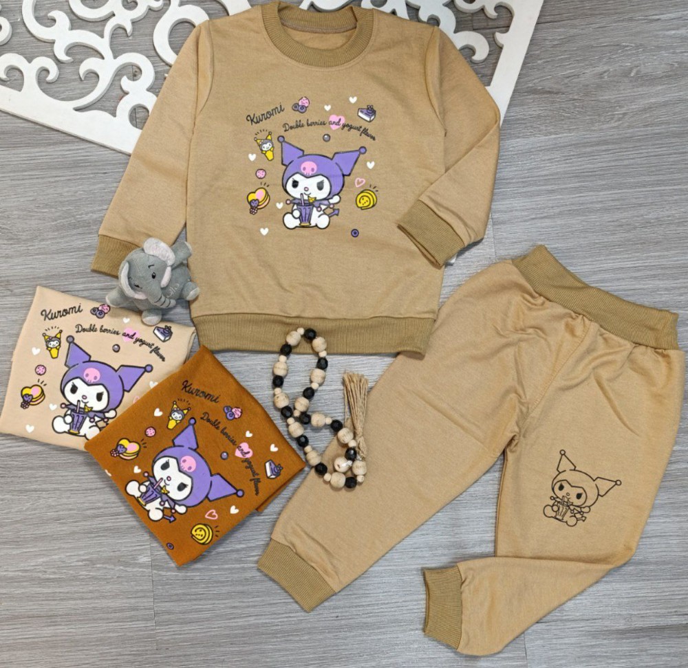 بلوز شلوار دخترانه کرومی کد 135220 - خرید ست بلوز شلوار دخترانه عمده