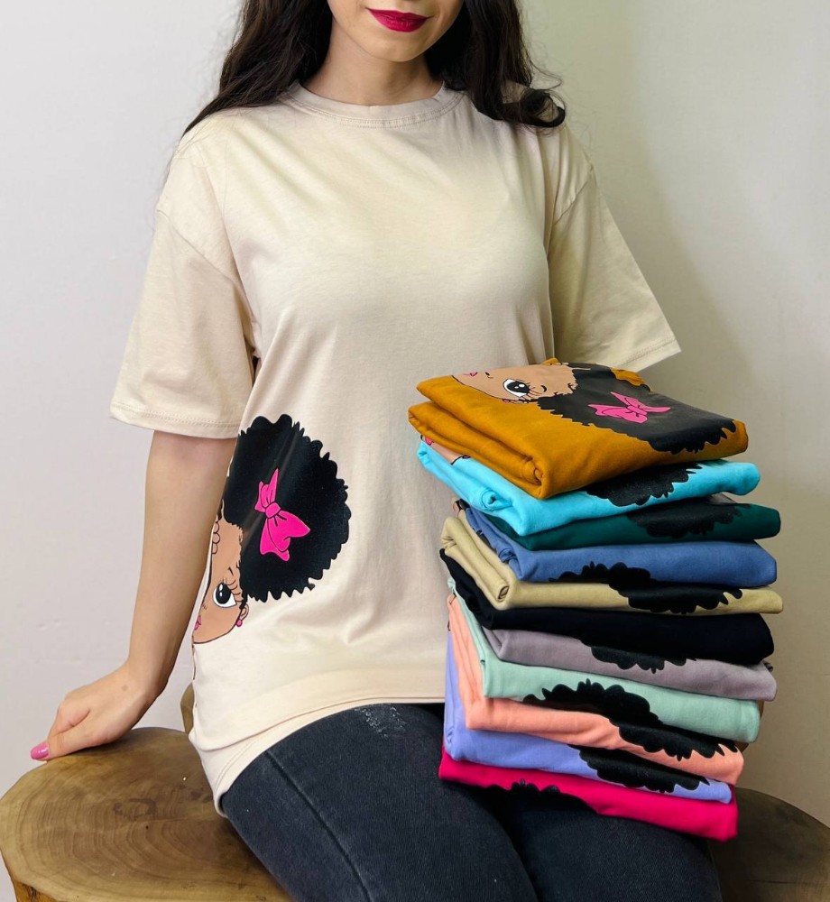 فروش عمده نیم لانگ چاپ دختر کد 132588