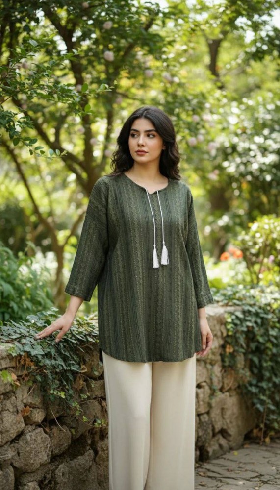 تونیک یقه کوبای سنتی کد 133790 - خرید تونیک زنانه عمده