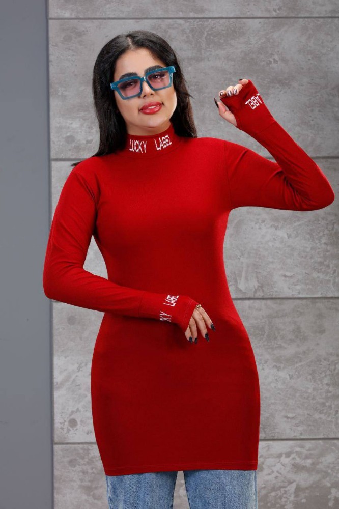 تونیک فینگر دار یقه اسکی کد 134018 - خرید تونیک زنانه عمده