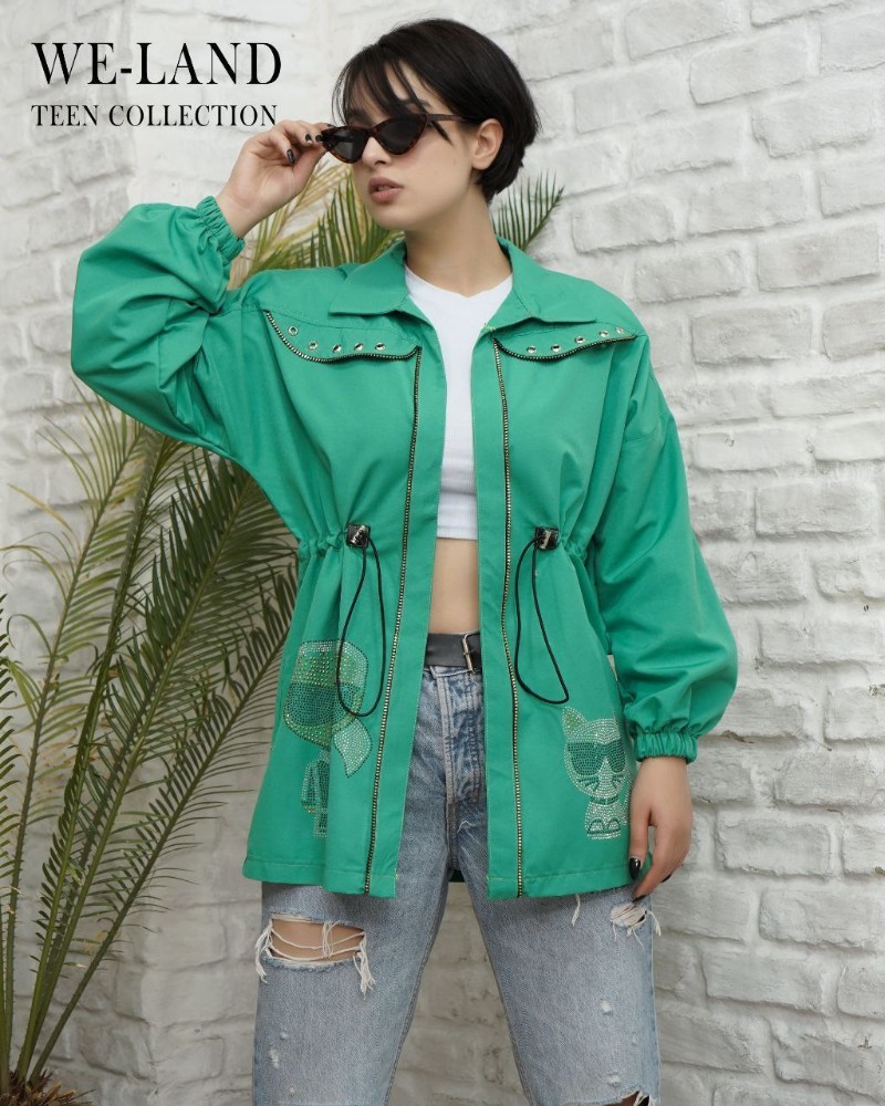 مانتو جلو زیپ کمر گن کد 134134 - خرید مانتو زنانه عمده