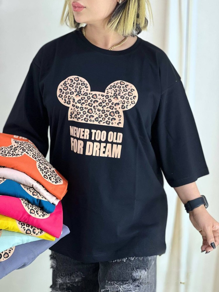 تیشرت باکسی سایز بزرگ کد 134584 - خرید تاپ و تیشرت زنانه عمده