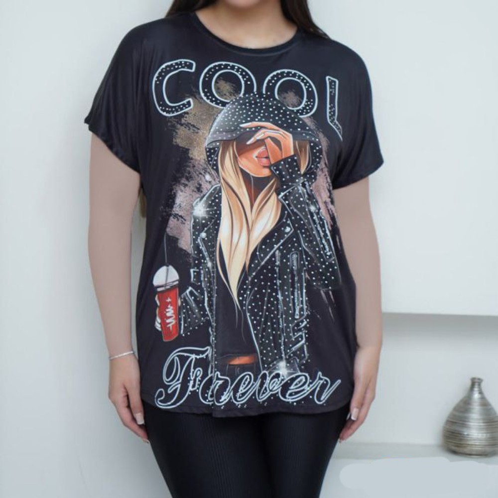 فروش عمده تیشرت زنانه چاپی چاپ Cool کد 133253