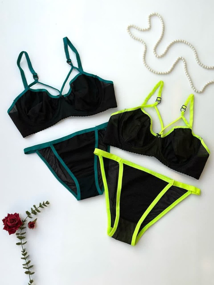 ست فنردار شاین دار کد 134201 - خرید شورت و سوتین زنانه عمده