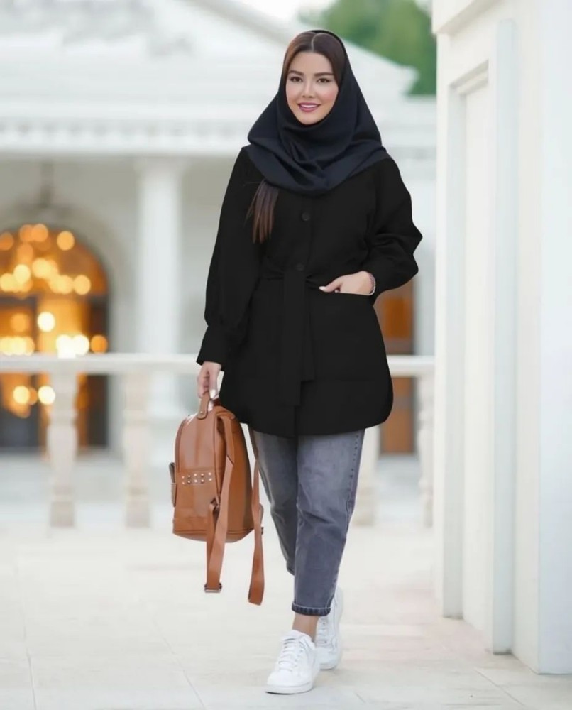 مانتو دکمه طلا کد 135100 - خرید کاپشن و هودی زنانه عمده