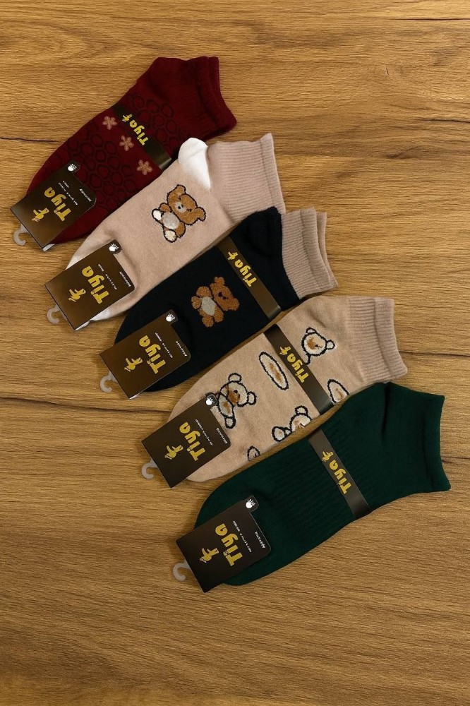 جوراب مچی نخ پنبه زنانه اعلاء کد 107257 - خرید جوراب زنانه عمده