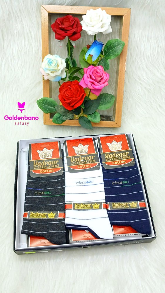 جوراب ساقدار جعبه ای کد 134014 - خرید جوراب مردانه عمده