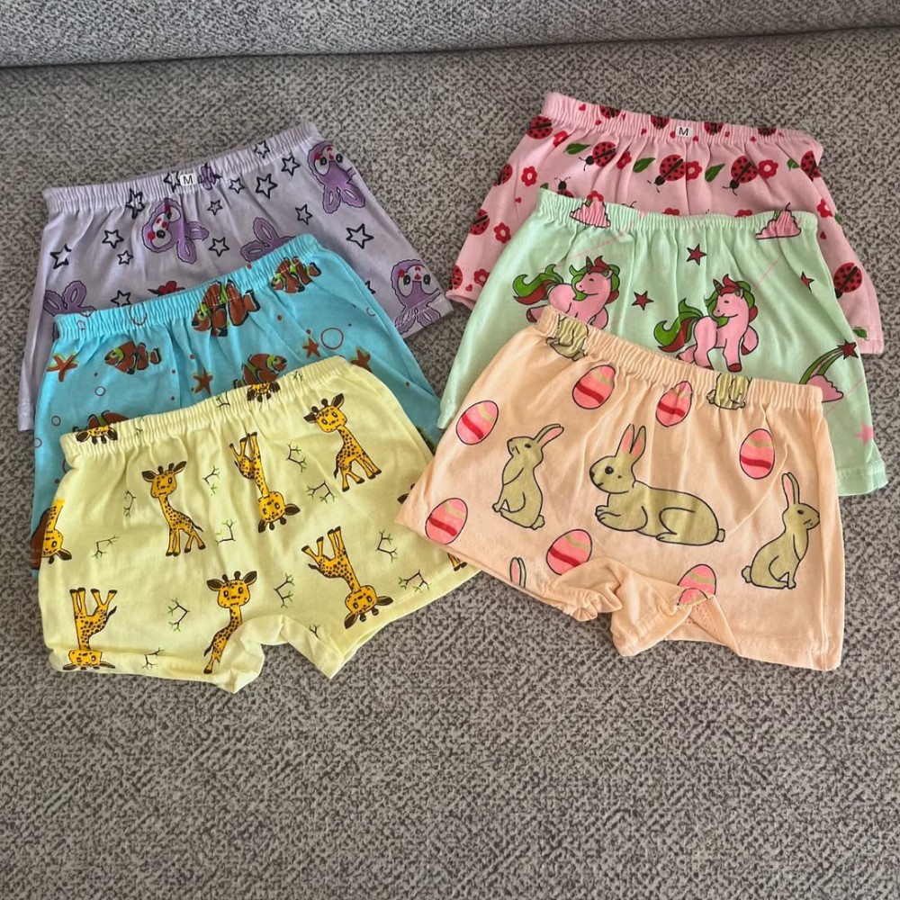 فروش عمده شورت پادار دخترانه نخی طرحدار اعلا کد 133256