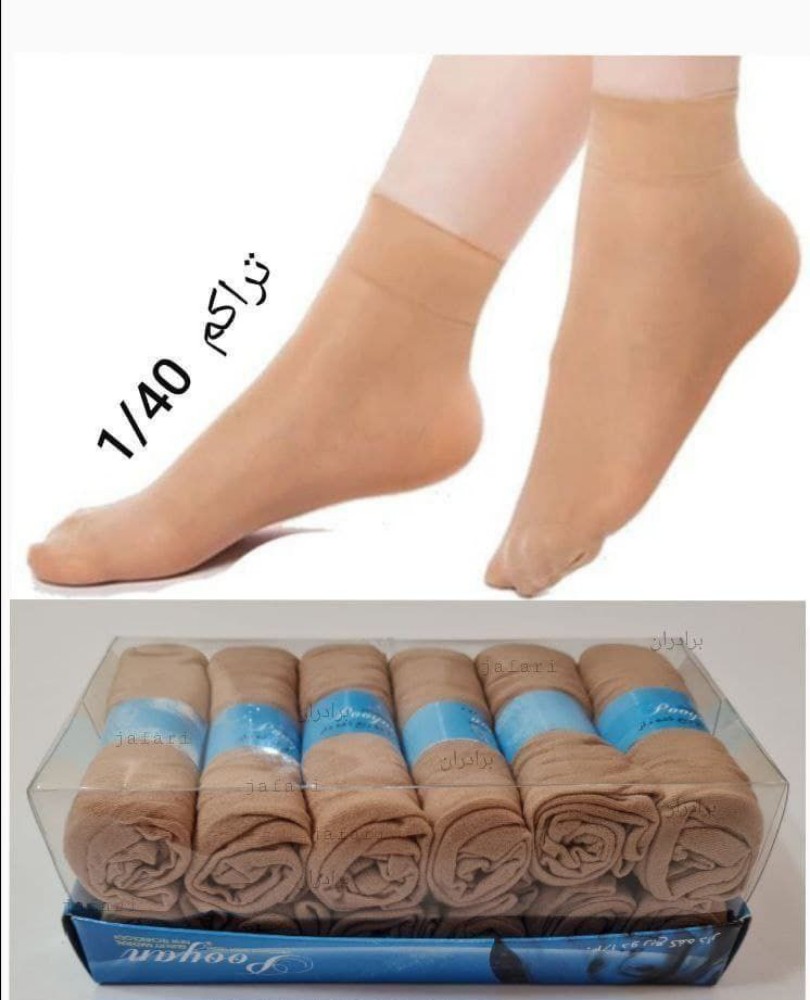 جوراب شیشه‌ای کفه دار کد 132870 - خرید جوراب زنانه عمده