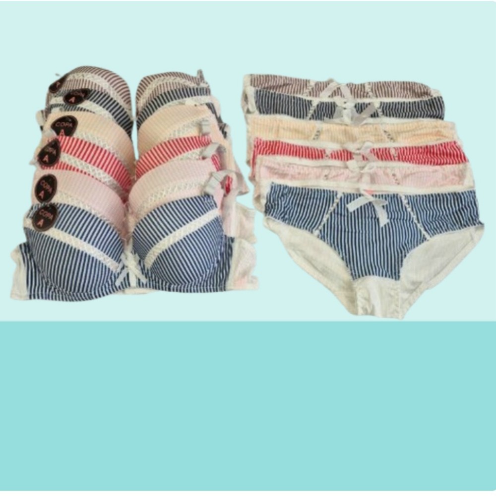 ست دخترانه اسفنجی فنر دار اعلا کد 134173 - خرید سوتین دخترانه عمده