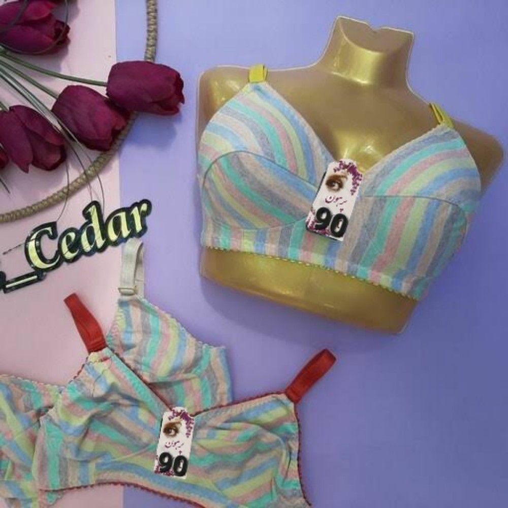 سوتین تمام ملانژ دو لایه کد 135261 - خرید سوتین زنانه عمده