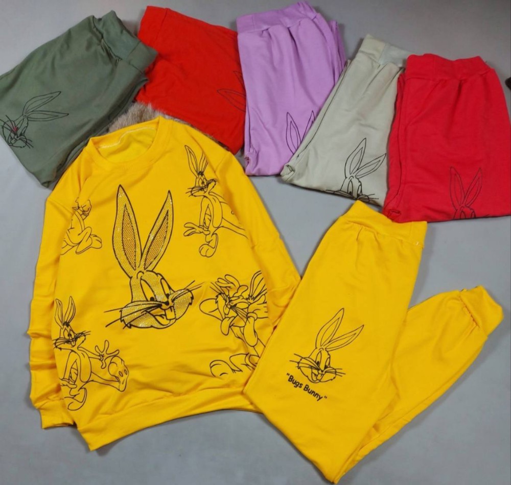 ست اسپورت خرگوش کد 134524 - خرید ست تیشرت شلوار زنانه عمده