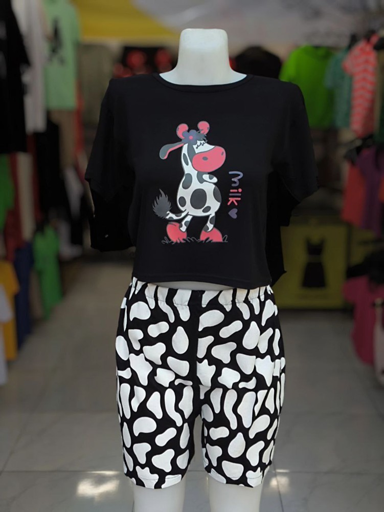 ست‌کراپ شورتک کد 134531 - خرید ست تیشرت شلوار زنانه عمده