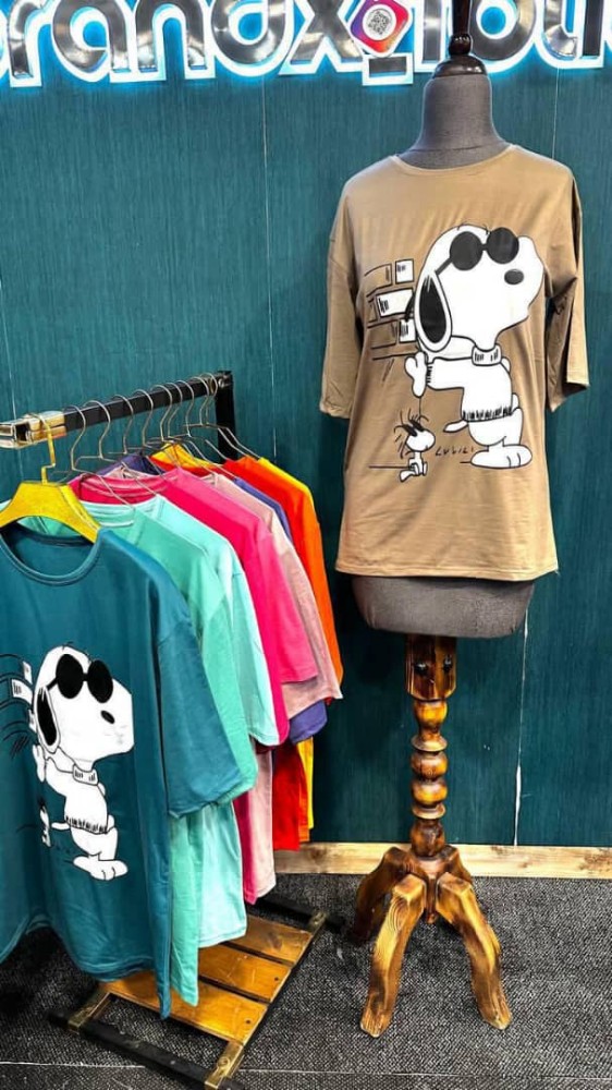 تیشرت لانگ چاپ فانتزی کد 133621 - خرید تاپ و تیشرت زنانه عمده