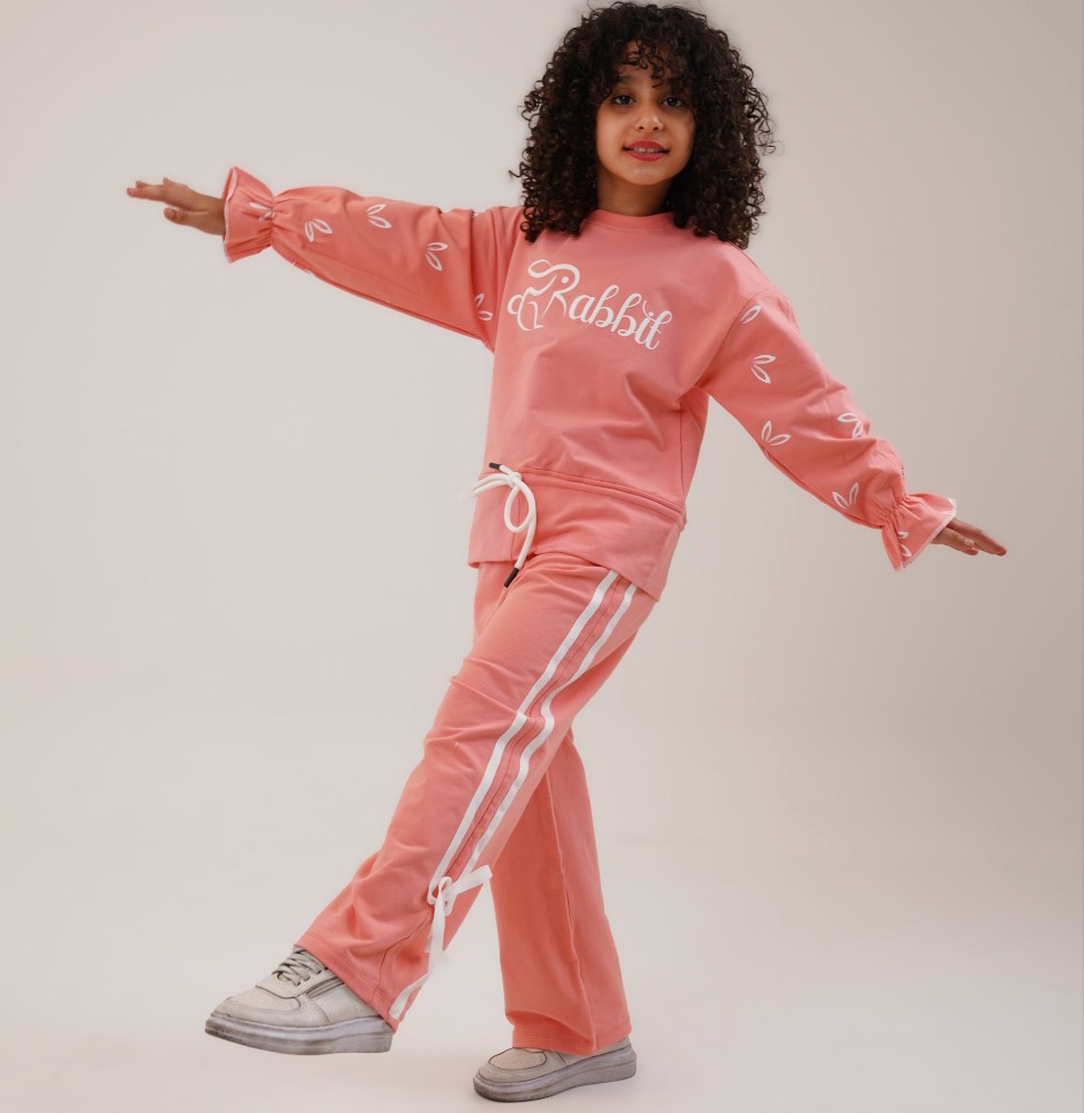 ست بلوز شلوار دخترانه طرح rabbit کد 134256 - خرید ست بلوز شلوار دخترانه عمده