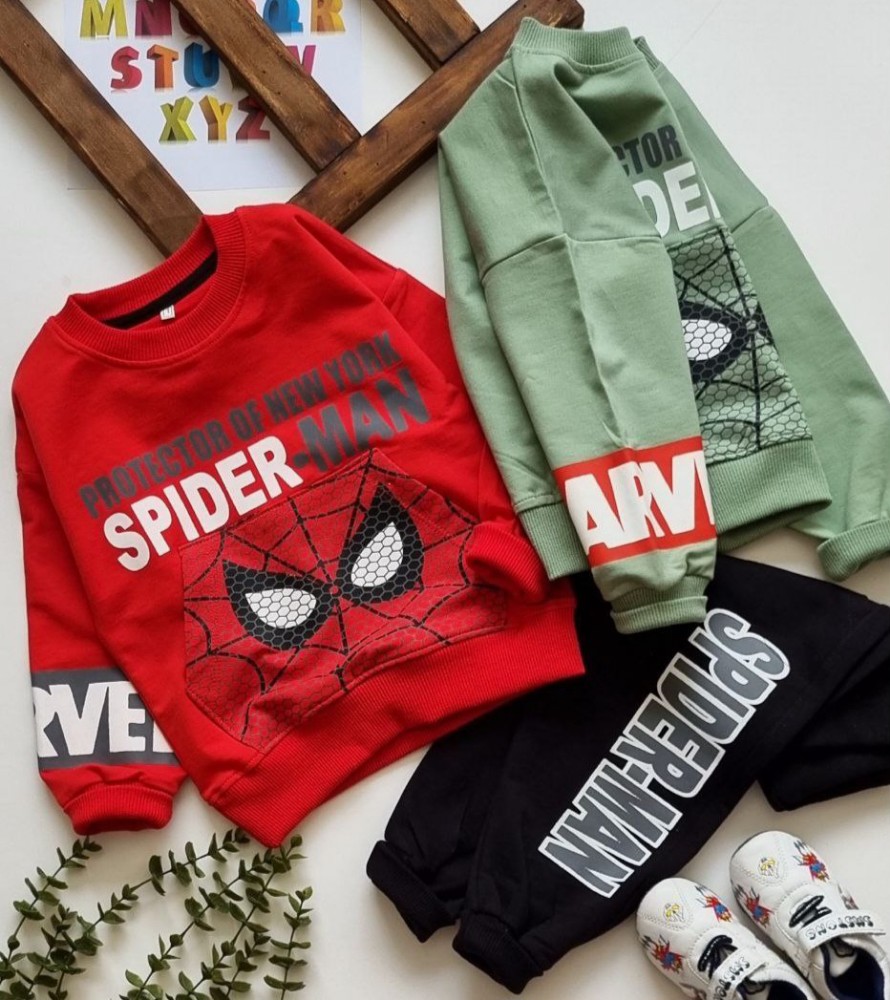 ست بلوز شلوار اسپرت پسرانه اسپایدرمن کد 134405 - خرید ست بلوز شلوار پسرانه عمده