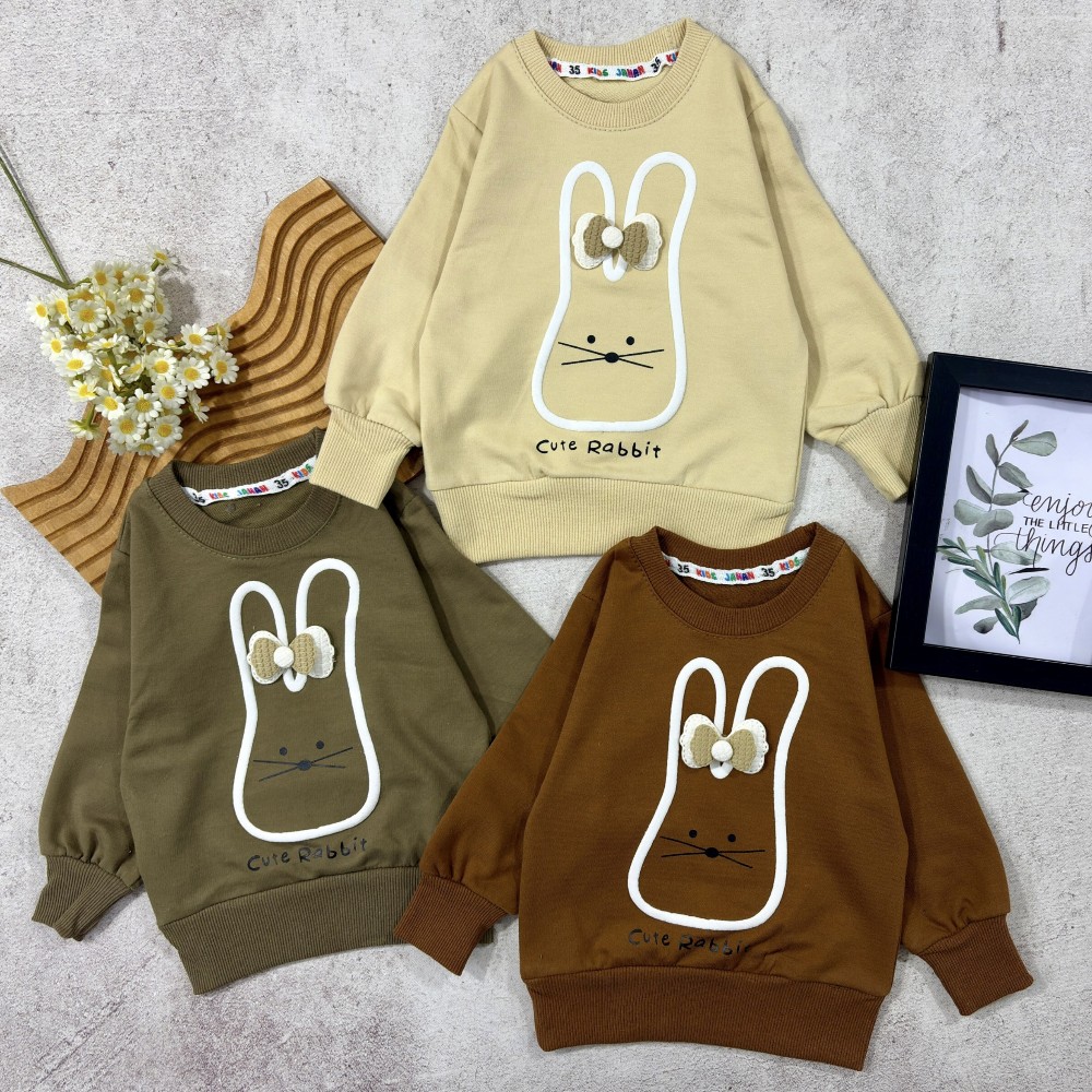 بلوز تک دخترانه خرگوش چاپ پفکی کد 135204 - خرید بلوز تک دخترانه عمده