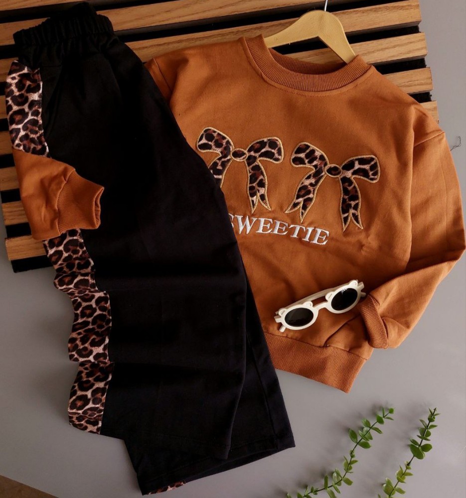 ست بلوز شلوار دخترانه پاپیون کد 135382 - خرید ست بلوز شلوار دخترانه عمده