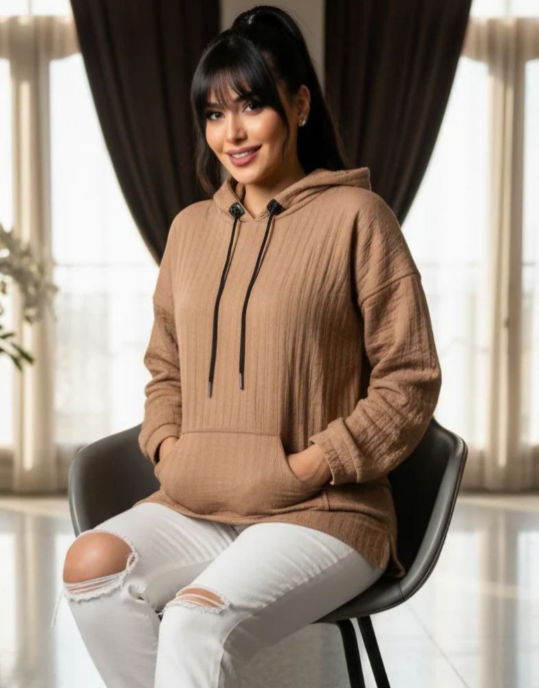 هودی ضخیم کلاه دار زنانه کد 133564 - خرید کاپشن و هودی زنانه عمده