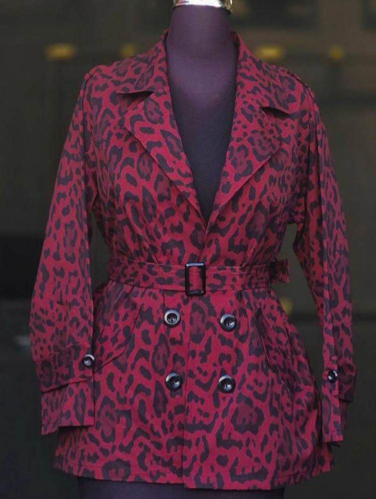 بارونی زنانه تی سی پلنگی کد 133583 - خرید کاپشن و هودی زنانه عمده