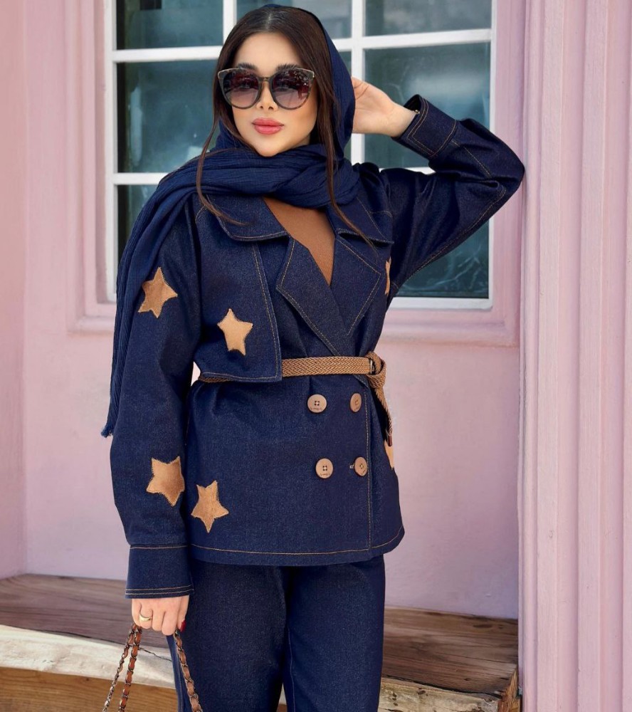 کت زنانه مزونی مدل ترنج کد 134202 - خرید کت و شلوار زنانه عمده