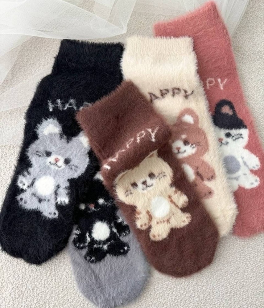 فروش عمده 🔥 جوراب ساقدار زنانه خارجی موهر گربه کد 133233