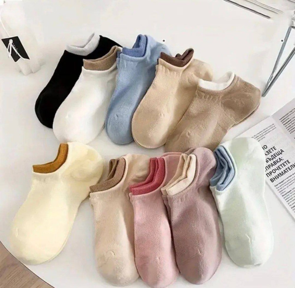 جوراب مچی زنانه دو کش لب رنگی خارجی کد 133446