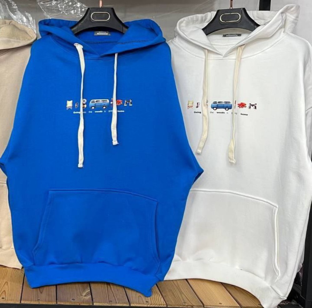 فروش عمده هودی کلاه دار مردانه دورس ۳ نخ کد 132624