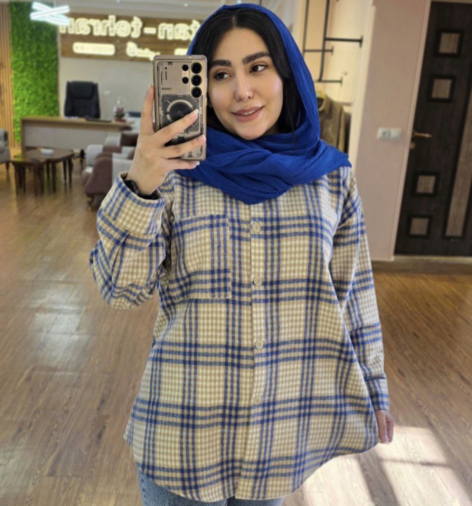 فروش عمده شکت زنانه چهارخونه پشمی مدل تک جیب کد 133238