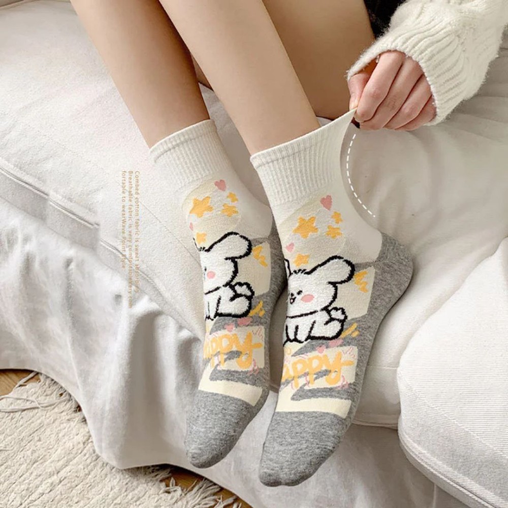 فروش عمده جوراب زنانه نیم ساق کارتنی بوکله ای خارجی کد 133207