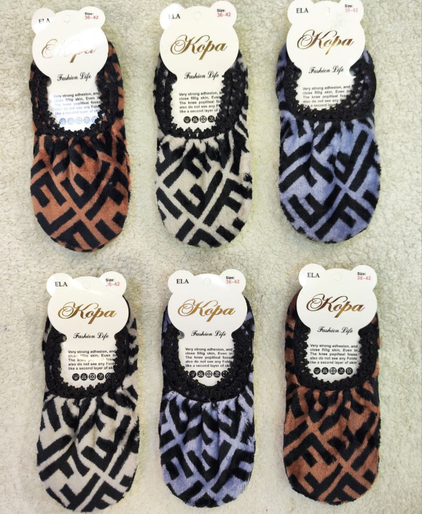 جوراب پاپوش زنانه تمام خز خارجی کد 133758 - خرید جوراب زنانه عمده