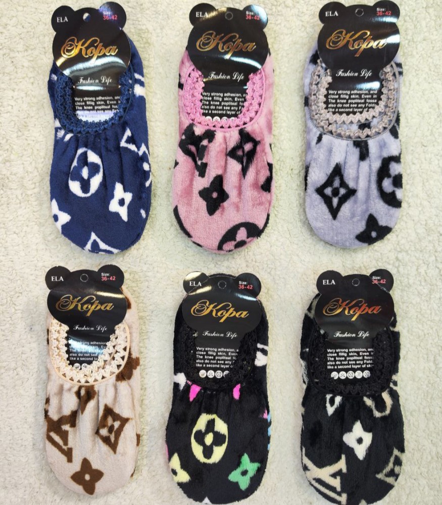 جوراب پاپوش زنانه تمام خز خارجی کد 133759 - خرید جوراب زنانه عمده