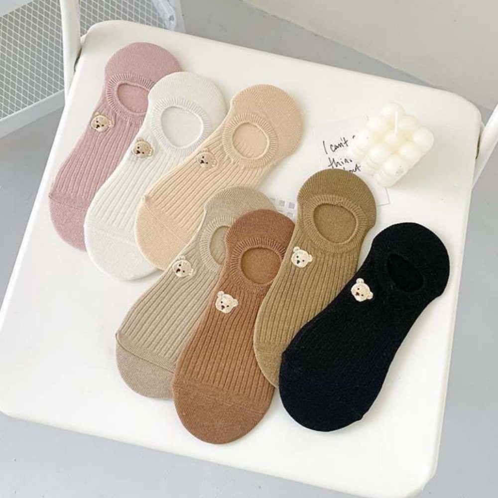 جوراب زنانه قوزکی گلدوزی تدی خارجی کد 134708 - خرید جوراب زنانه عمده