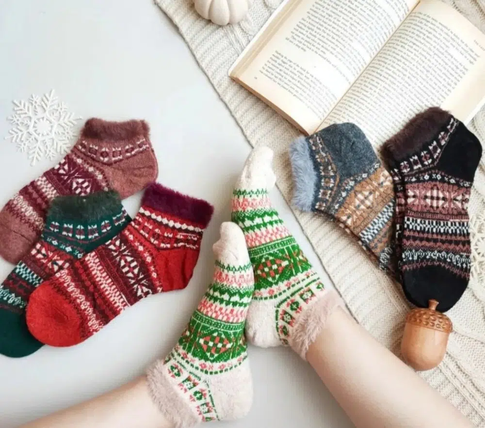 جوراب زنانه مچی پشمی خارجی کد 134884 - خرید جوراب زنانه عمده