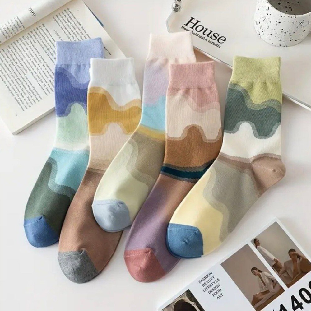 جوراب زنانه ساقدار اسپرت آبرنگی خارجی کد 135093 - خرید جوراب زنانه عمده