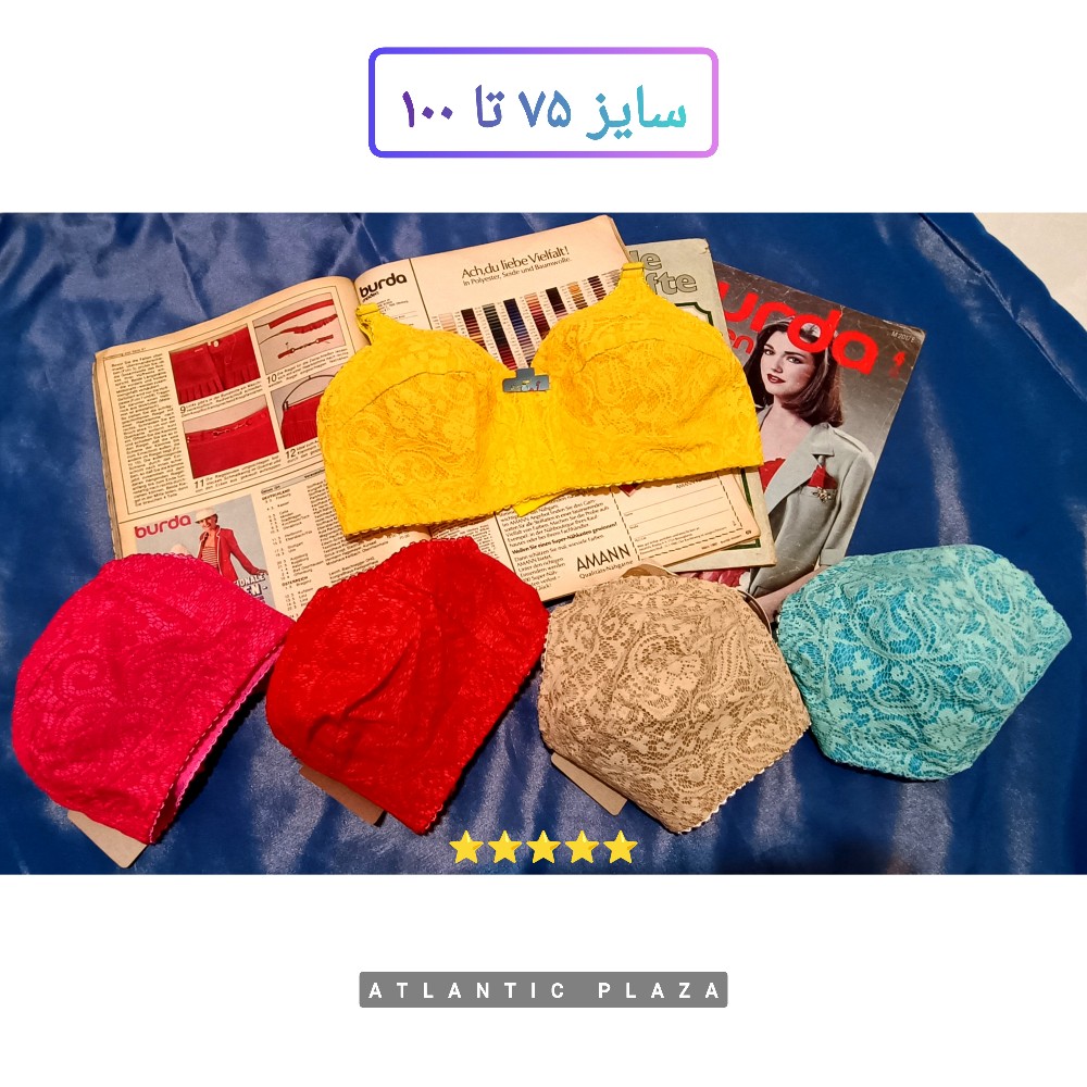 فروش عمده سوتین گیپور سایز ۹۰(کرم،قرمز،زرد،صورتی) کد 133369