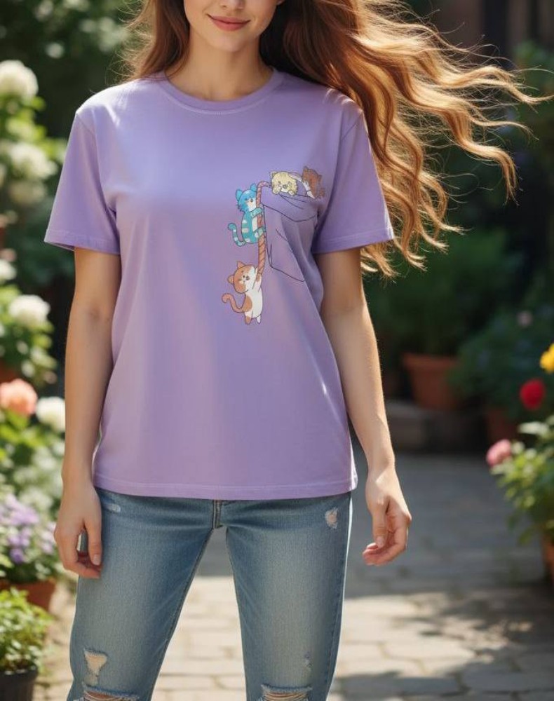 فروش عمده نیم لانگ چاپ گربه کد 132661