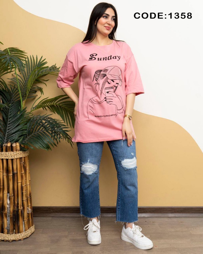تیشرت لانگ دختر کد 133420