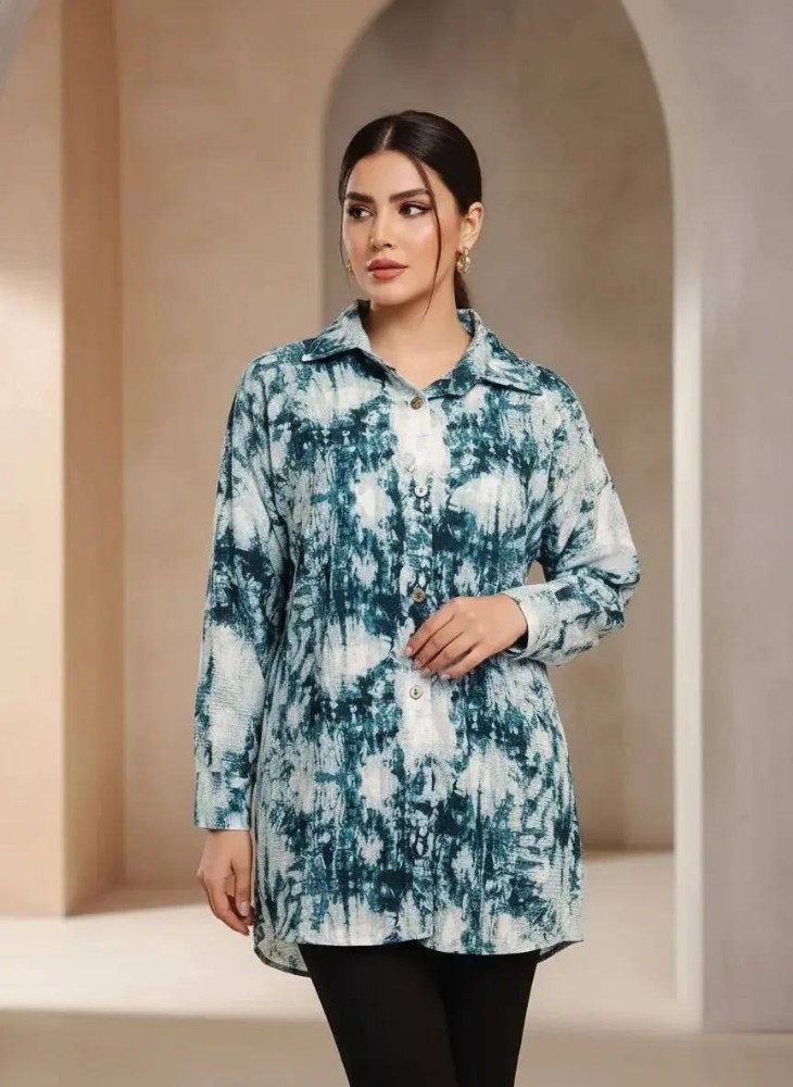 مانتو جلو دگمه آبرنگی کد 133714 - خرید مانتو زنانه عمده