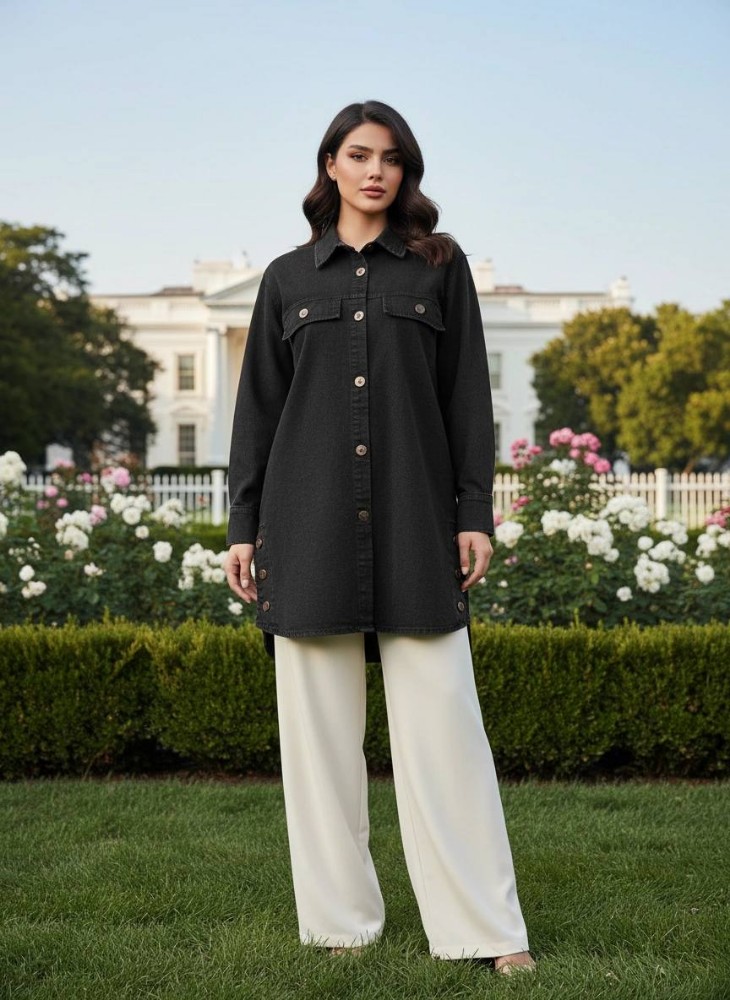 مانتو پایین حلال بغل دگمه کد 133970 - خرید مانتو زنانه عمده