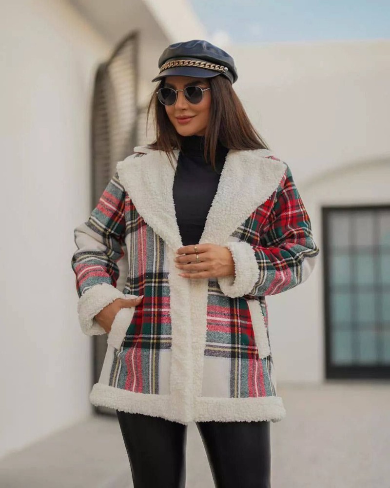 کاپشن تو خز جیبب فیل تاب کد 134111 - خرید کاپشن و هودی زنانه عمده