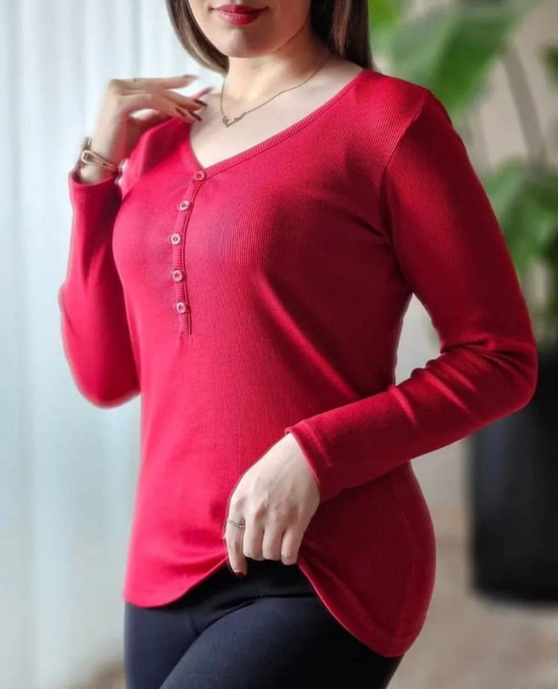 بلوز آستین دار کبریتی کد 134298 - خرید بلوز تک زنانه عمده