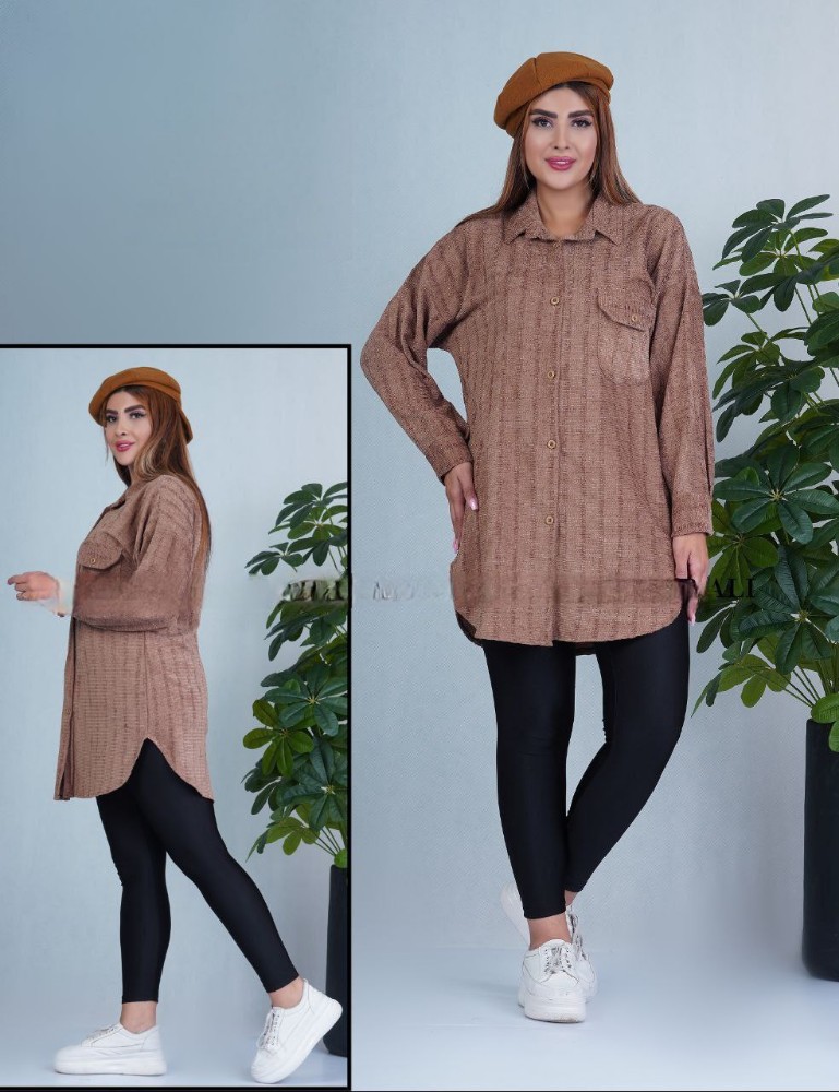 مانتو جلو دگمه مخمل کبریتی کد 134559 - خرید مانتو زنانه عمده