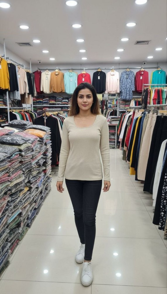 بلوز یقه خشتی کد 135106 - خرید بلوز تک زنانه عمده