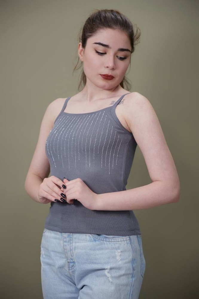 تاپ بندی نگینی کد 135119 - خرید تاپ و تیشرت زنانه عمده